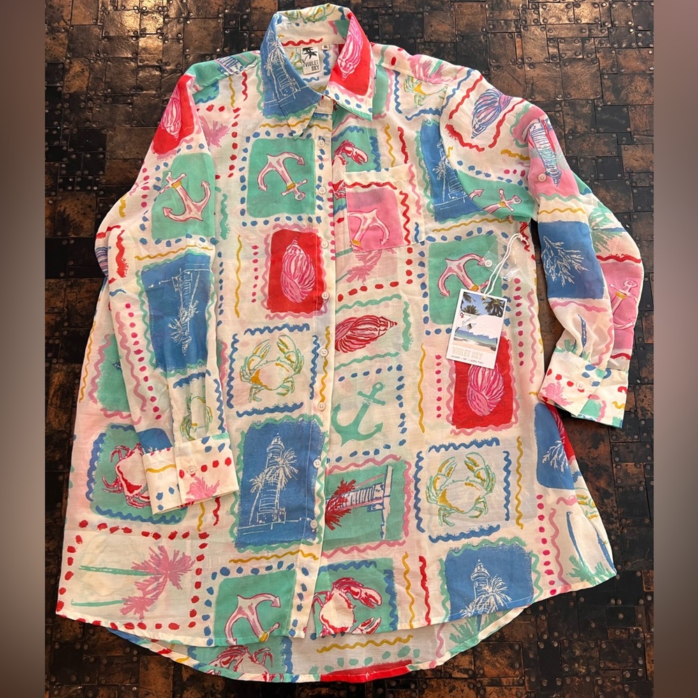 Violet Sky Colorful Abstract Shirt